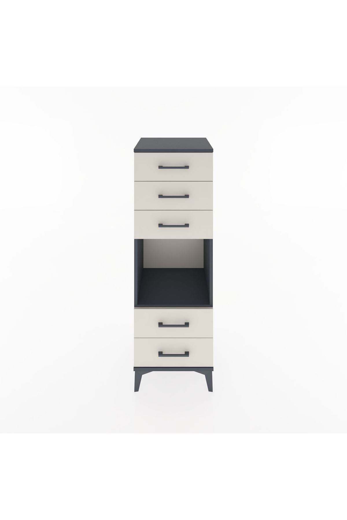 Hyperion Dolap Tek Raflı 5 Çekmeceli 44x44x134 Antrasit-Aytaşı