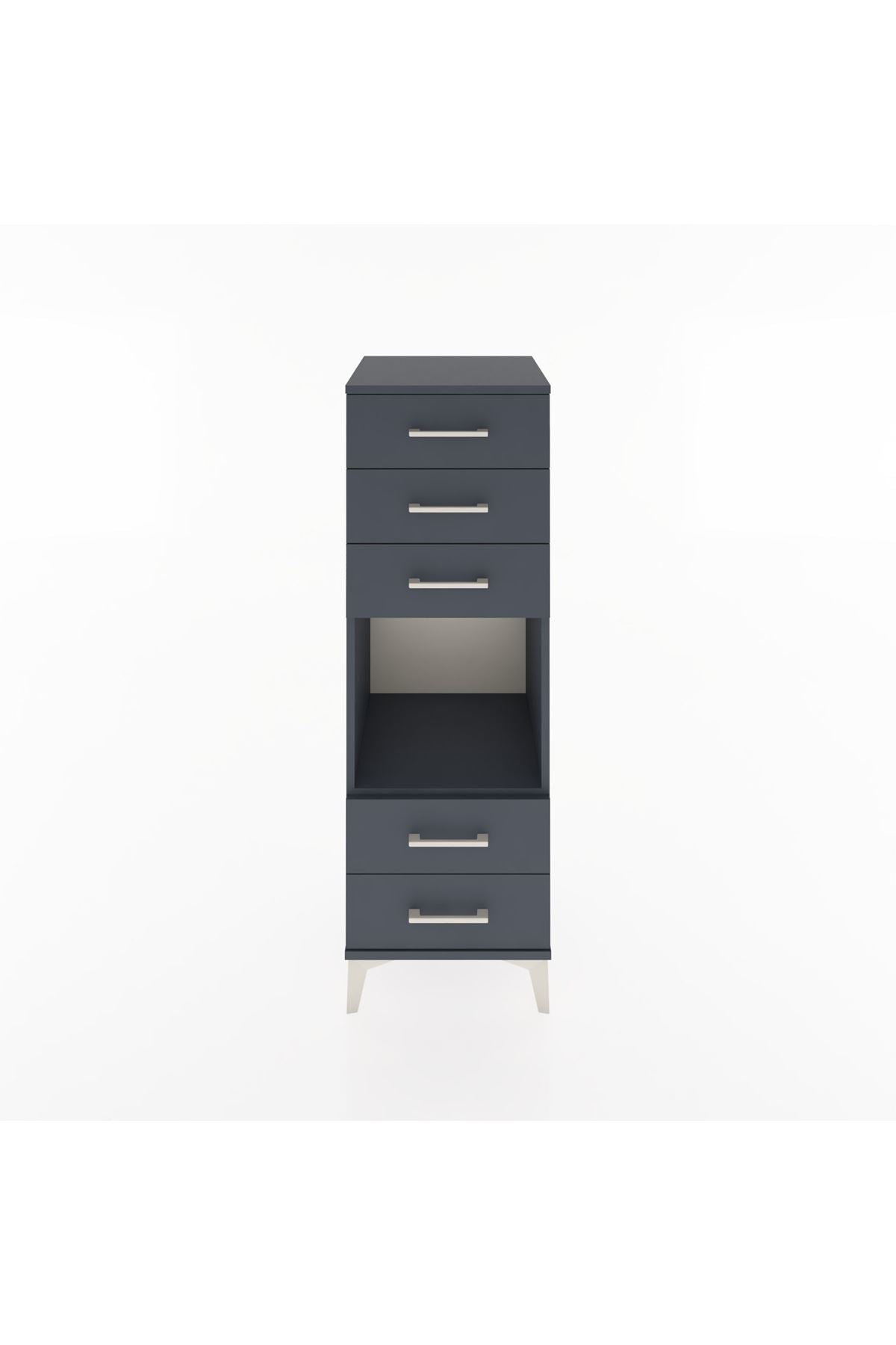 Hyperion Dolap Tek Raflı 5 Çekmeceli 44x44x134 Antrasit-Antrasit