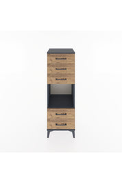 Hyperion Dolap Tek Raflı 5 Çekmeceli 44x44x134 Antrasit-Çam