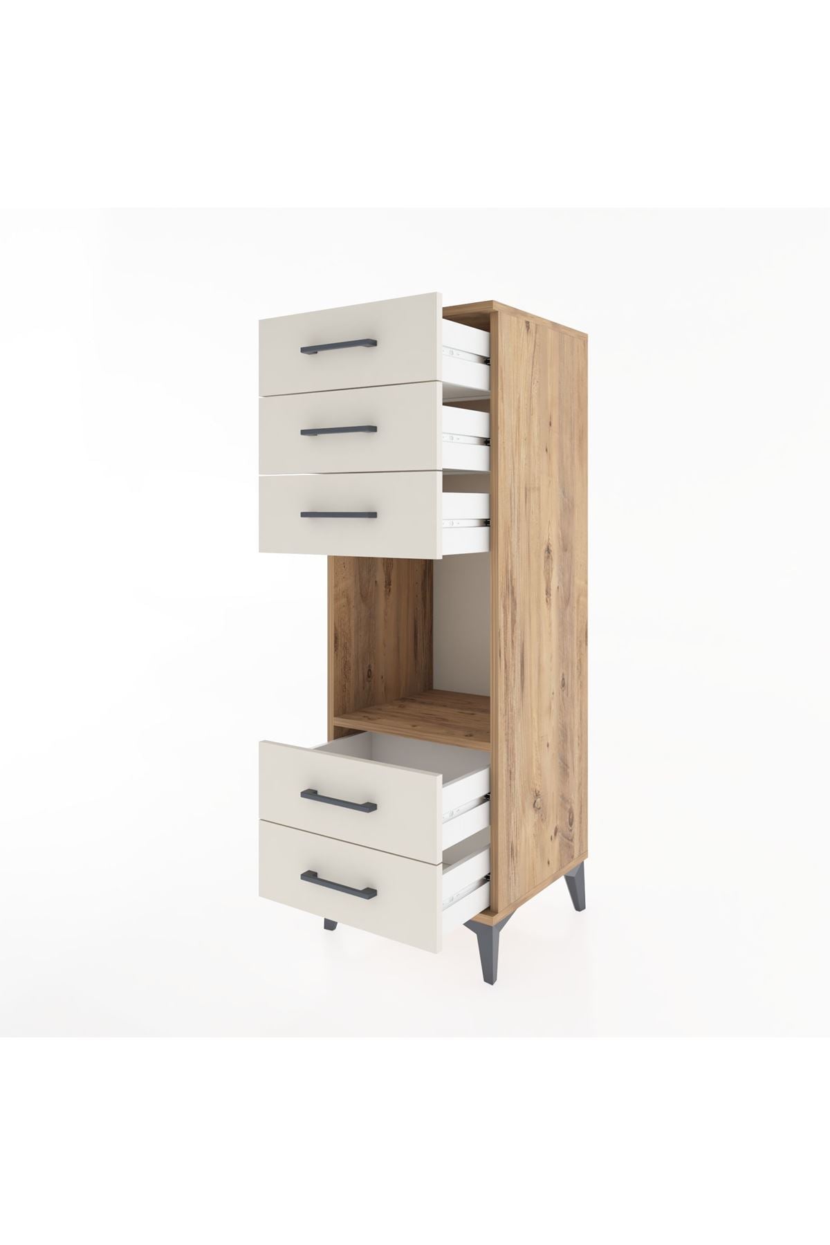 Hyperion Dolap Tek Raflı 5 Çekmeceli 44x44x134 Çam-Aytaşı