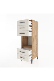 Hyperion Dolap Tek Raflı 5 Çekmeceli 44x44x134 Çam-Aytaşı
