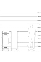 Hyperion Dolap Tek Raflı 5 Çekmeceli 44x44x134 Çam-Aytaşı