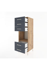 Hyperion Dolap Tek Raflı 5 Çekmeceli 44x44x134 Çam-Antrasit