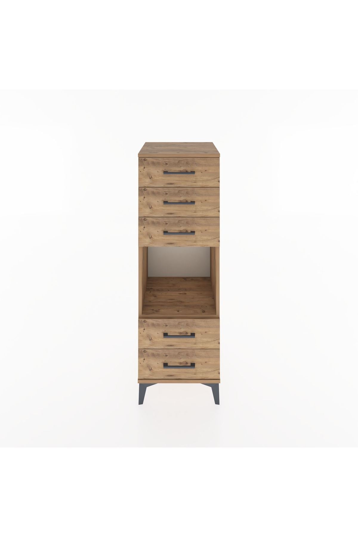 Hyperion Dolap Tek Raflı 5 Çekmeceli 44x44x134 Çam-Çam