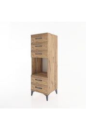 Hyperion Dolap Tek Raflı 5 Çekmeceli 44x44x134 Çam-Çam