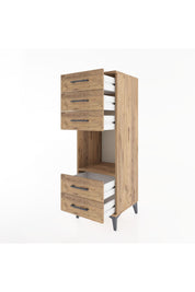 Hyperion Dolap Tek Raflı 5 Çekmeceli 44x44x134 Çam-Çam