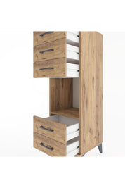 Hyperion Dolap Tek Raflı 5 Çekmeceli 44x44x134 Çam-Çam