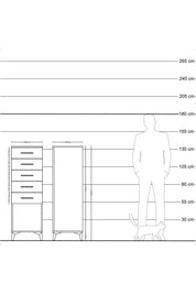 Hyperion Dolap 5 Çekmeceli 44x44x134 Aytaşı-Antrasit