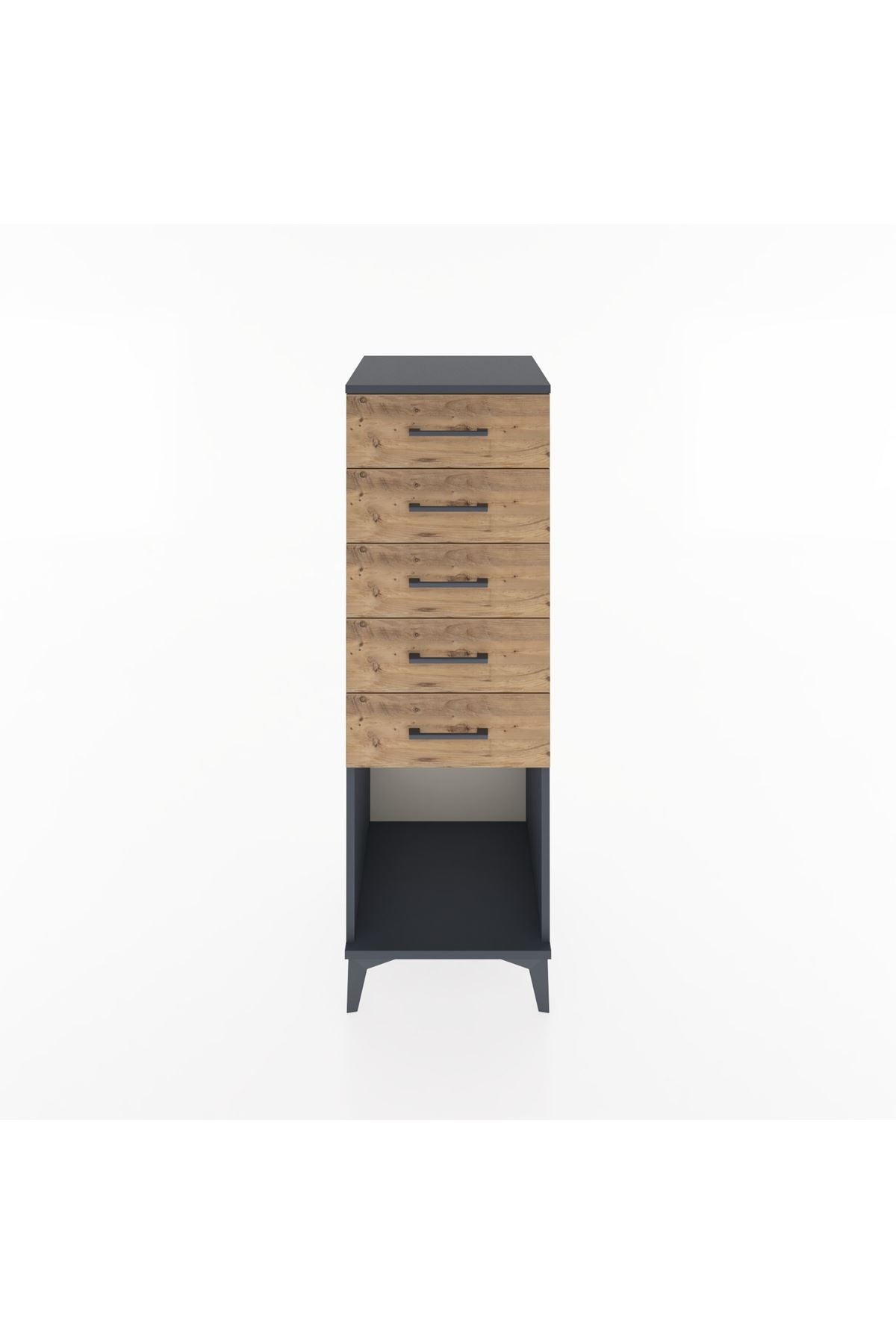 Hyperion Dolap 5 Çekmeceli 44x44x134 Antrasit-Çam