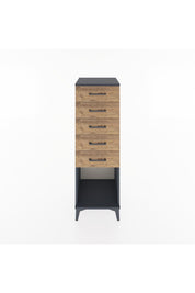 Hyperion Dolap 5 Çekmeceli 44x44x134 Antrasit-Çam