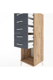 Hyperion Dolap 5 Çekmeceli 44x44x134 Çam-Antrasit