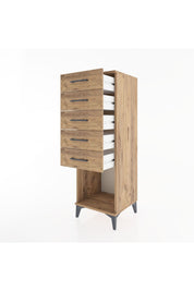 Hyperion Dolap 5 Çekmeceli 44x44x134 Çam-Çam