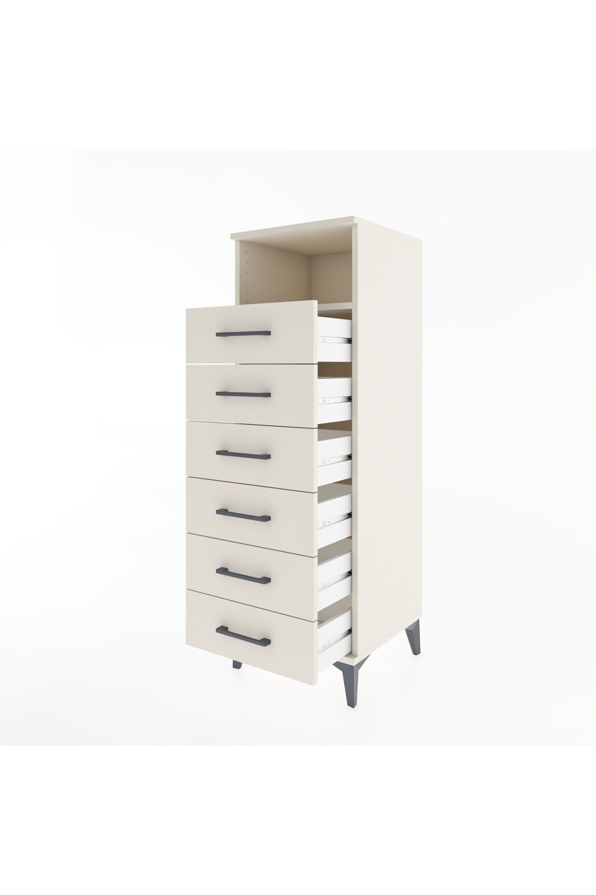 Hyperion Dolap Tek Raflı 6 Çekmeceli 44x44x134 Aytaşı-Aytaşı