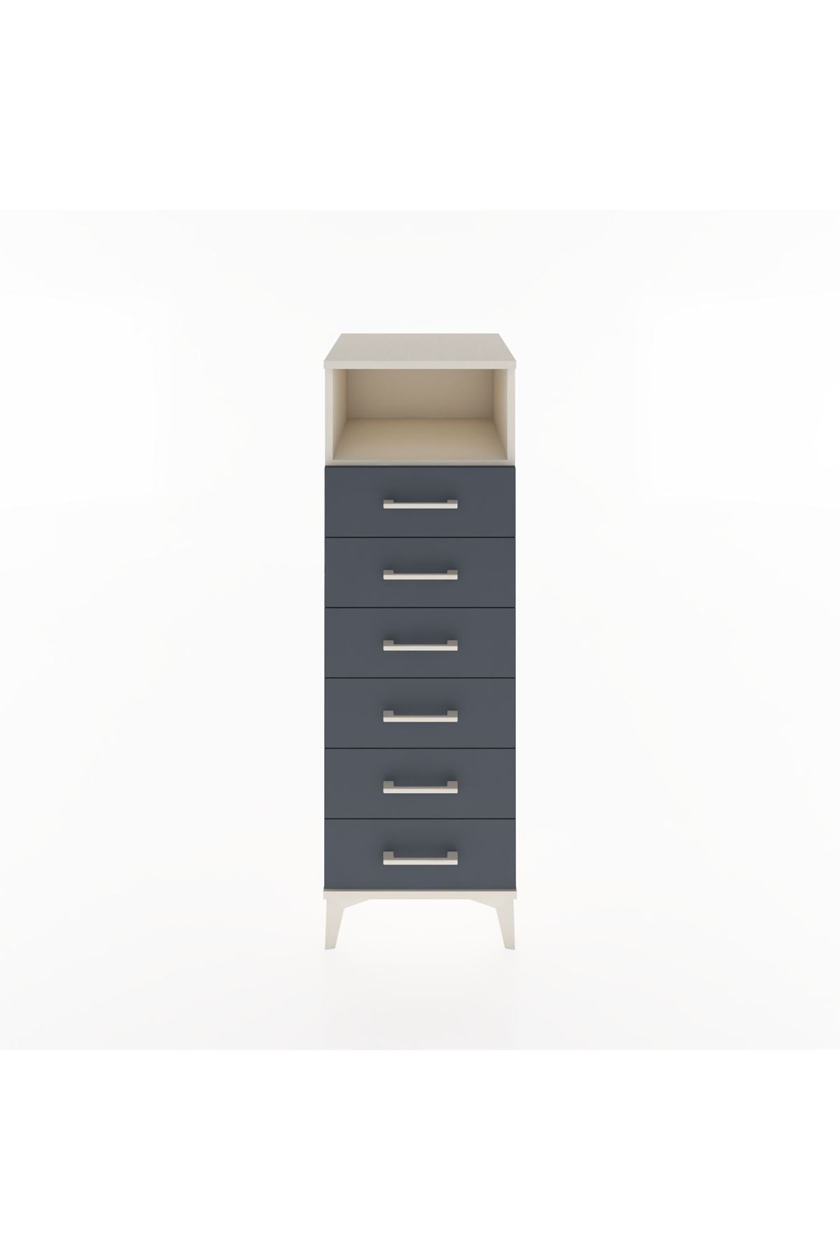 Hyperion Dolap Tek Raflı 6 Çekmeceli 44x44x134 Aytaşı-Antrasit