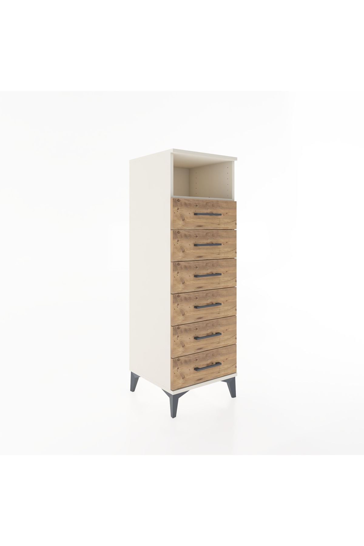 Hyperion Dolap Tek Raflı 6 Çekmeceli 44x44x134 Aytaşı-Çam