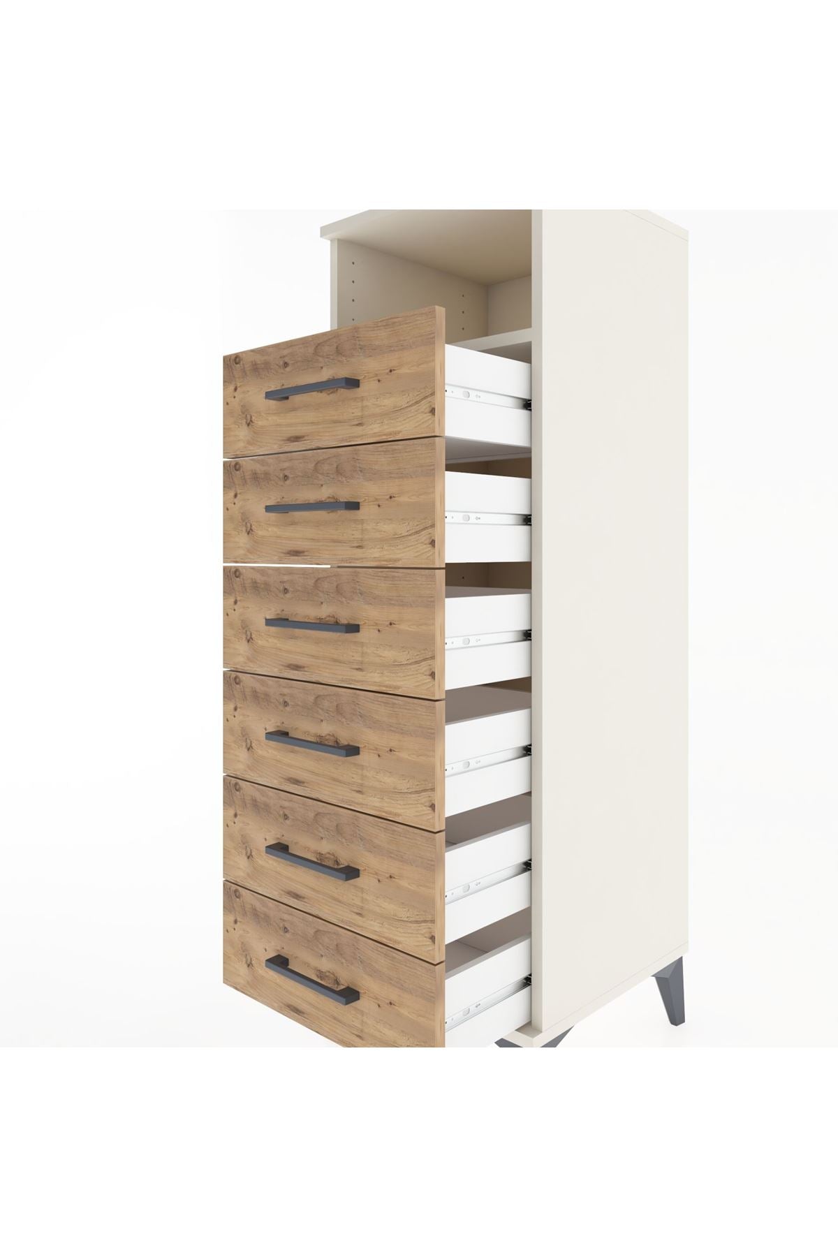 Hyperion Dolap Tek Raflı 6 Çekmeceli 44x44x134 Aytaşı-Çam