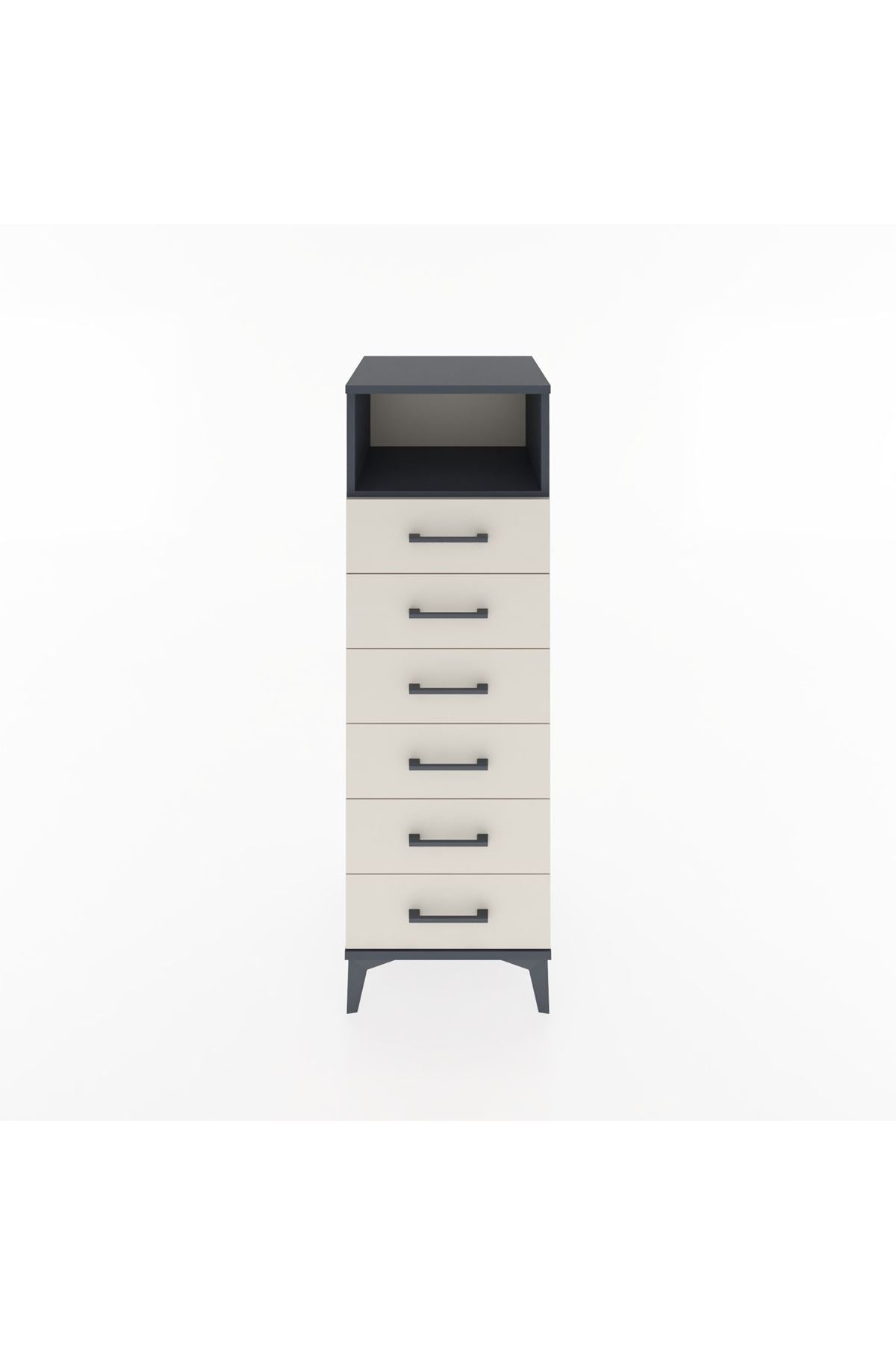 Hyperion Dolap Tek Raflı 6 Çekmeceli 44x44x134