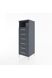 Hyperion Dolap Tek Raflı 6 Çekmeceli 44x44x134 Antrasit-Antrasit