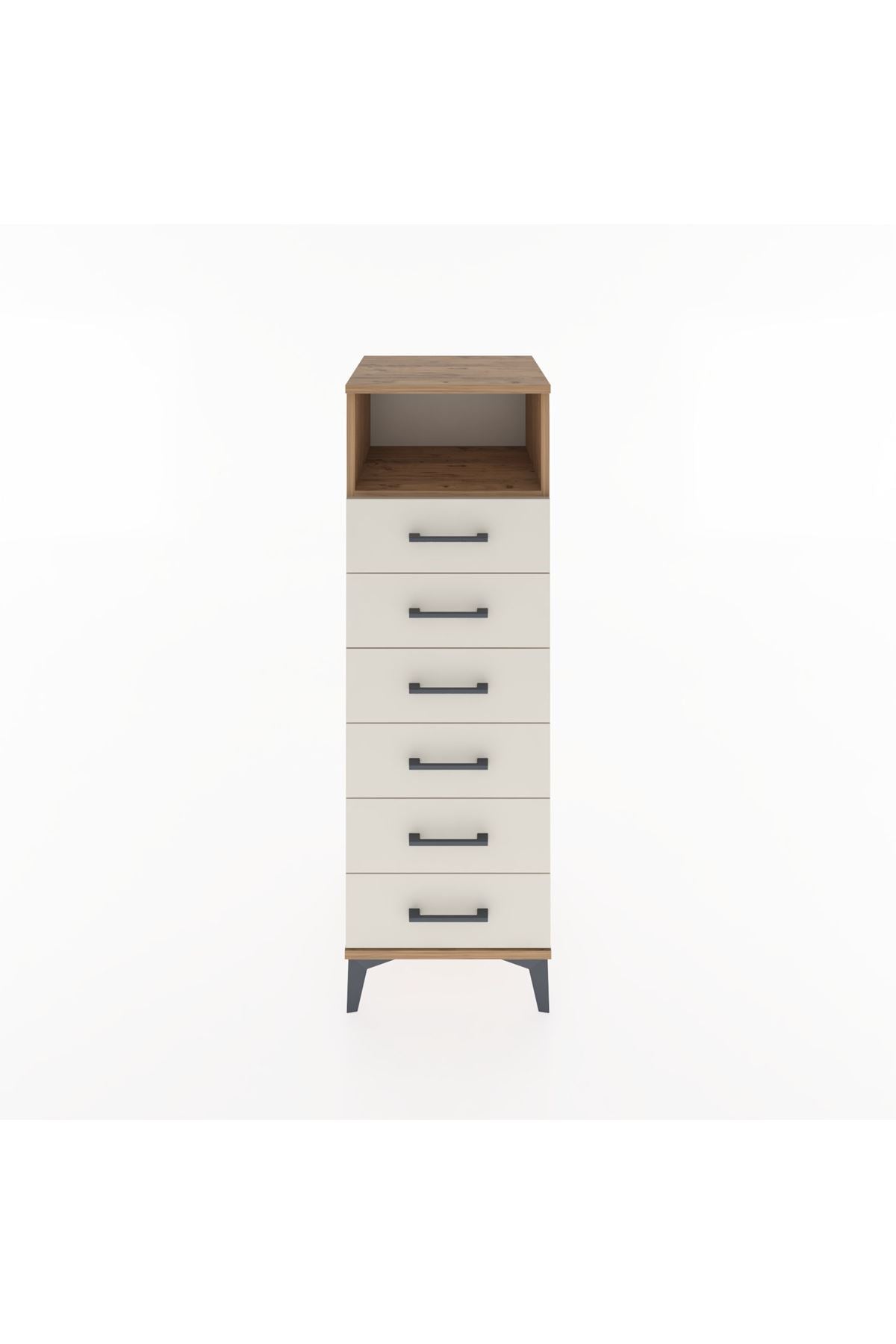 Hyperion Dolap Tek Raflı 6 Çekmeceli 44x44x134 Çam-Aytaşı