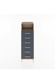 Hyperion Dolap Tek Raflı 6 Çekmeceli 44x44x134 Çam-Antrasit