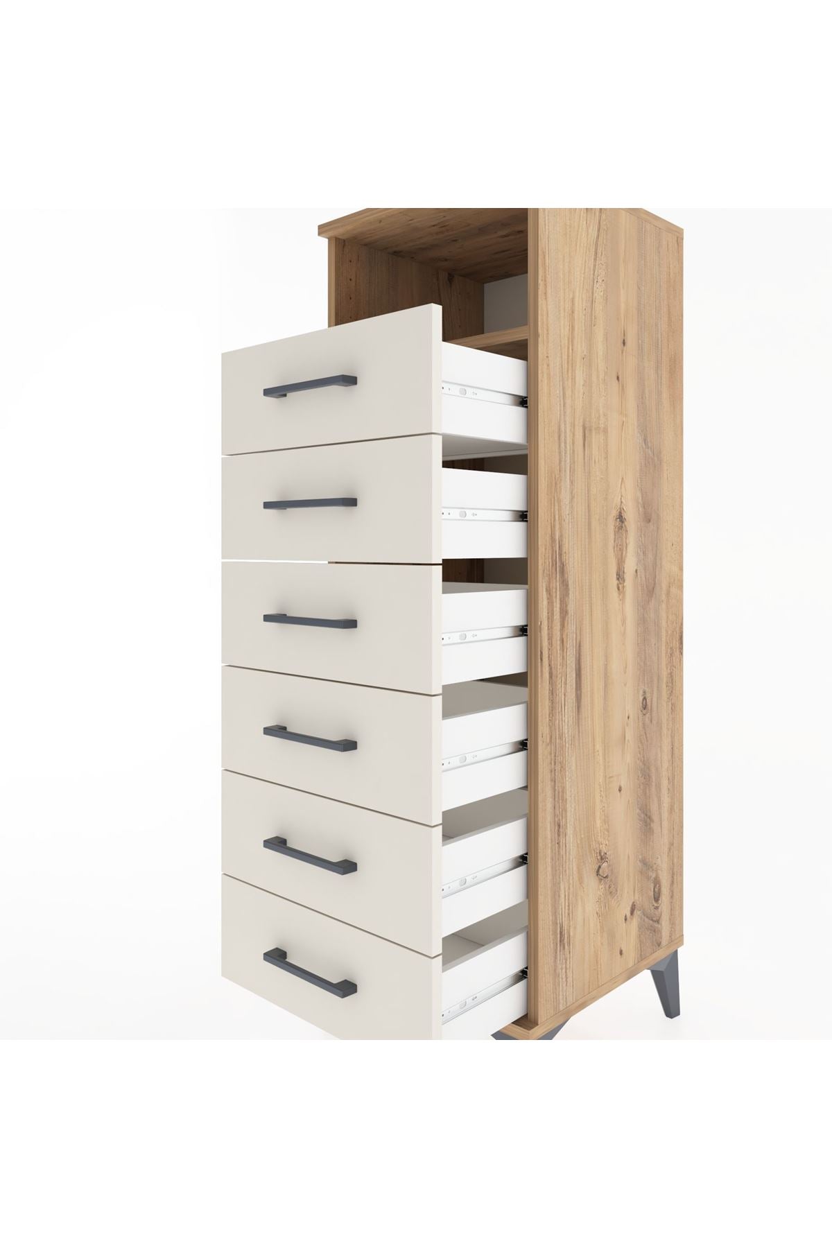 Hyperion Dolap Tek Raflı 6 Çekmeceli 44x44x134 Çam-Aytaşı