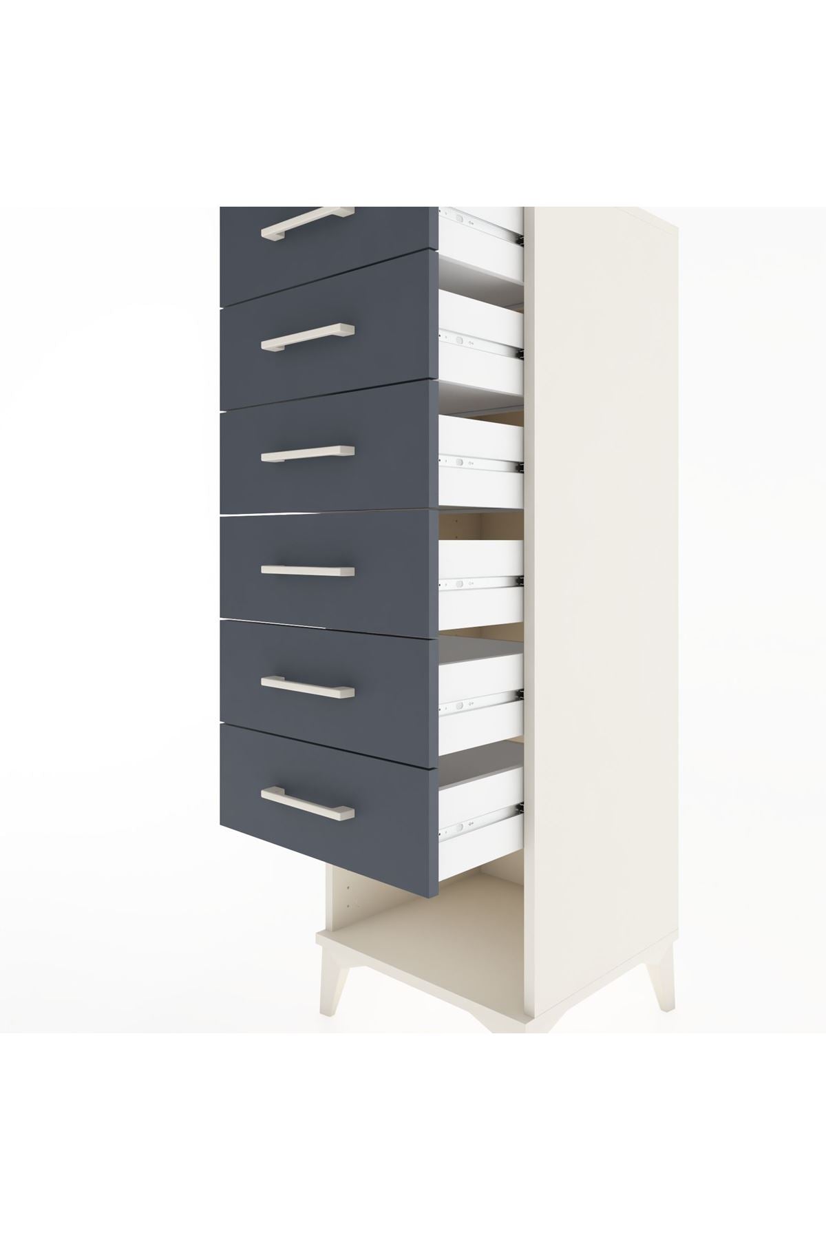 Hyperion Dolap 6 Çekmeceli 44x44x134 Aytaşı-Antrasit