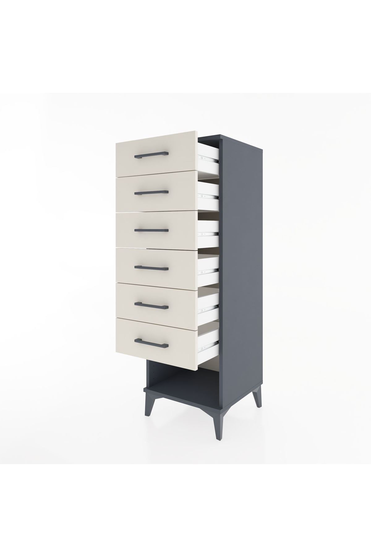 Hyperion Dolap 6 Çekmeceli 44x44x134 Antrasit-Aytaşı