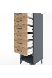 Hyperion Dolap 6 Çekmeceli 44x44x134 Antrasit-Çam