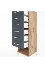 Hyperion Dolap 6 Çekmeceli 44x44x134 Çam-Antrasit