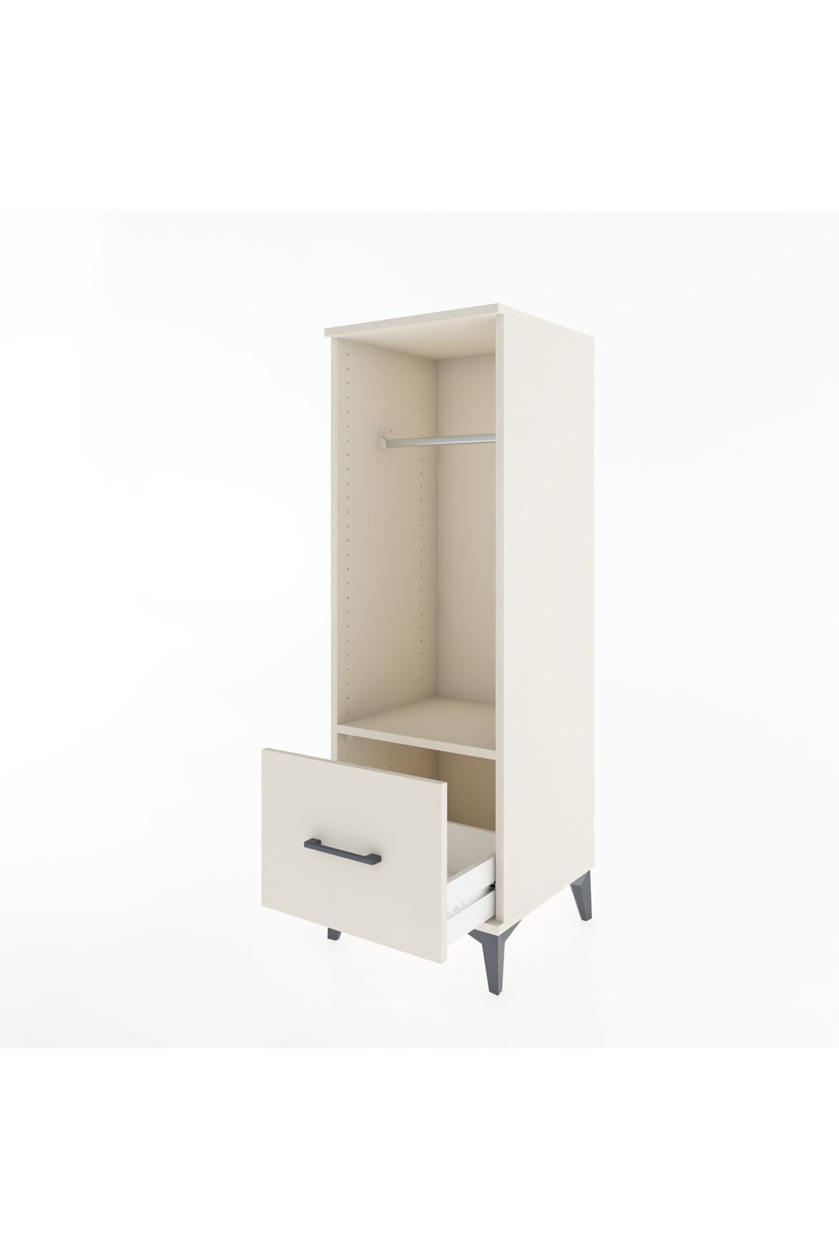 Hyperion Dolap Tek Raflı Tek Çekmeceli Tek Askılı 44x44x134 Aytaşı-Aytaşı