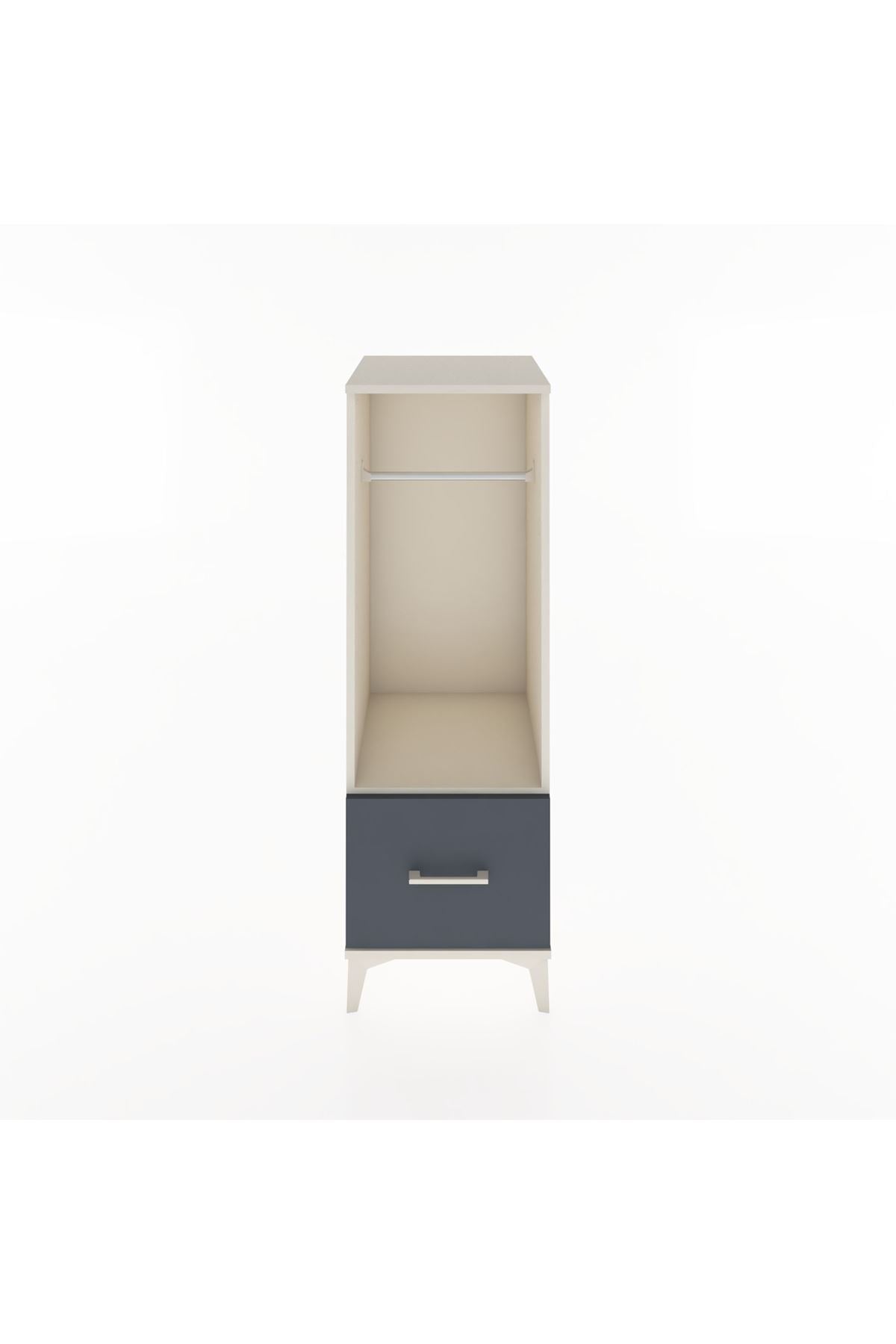 Hyperion Dolap Tek Raflı Tek Çekmeceli Tek Askılı 44x44x134 Aytaşı-Antrasit