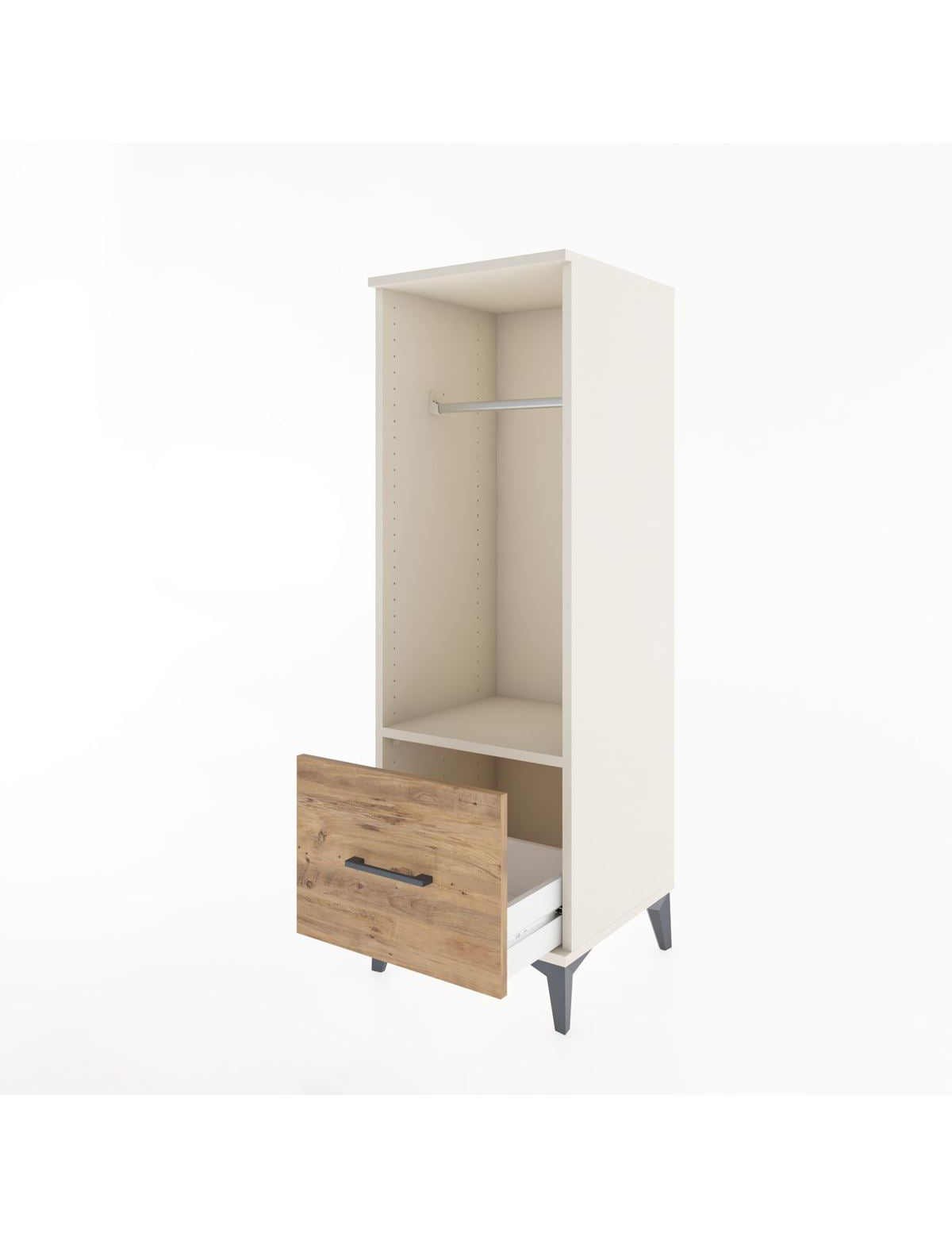 Hyperion Dolap Tek Raflı Tek Çekmeceli Tek Askılı 44x44x134 - S49M091V3B