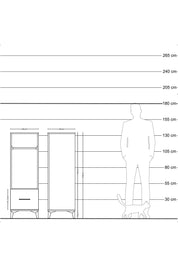 Hyperion Dolap Tek Raflı Tek Çekmeceli Tek Askılı 44x44x134 Antrasit-Aytaşı