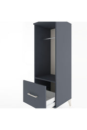 Hyperion Dolap Tek Raflı Tek Çekmeceli Tek Askılı 44x44x134 Antrasit-Antrasit