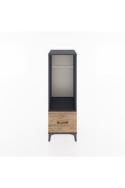 Hyperion Dolap Tek Raflı Tek Çekmeceli Tek Askılı 44x44x134 Antrasit-Çam