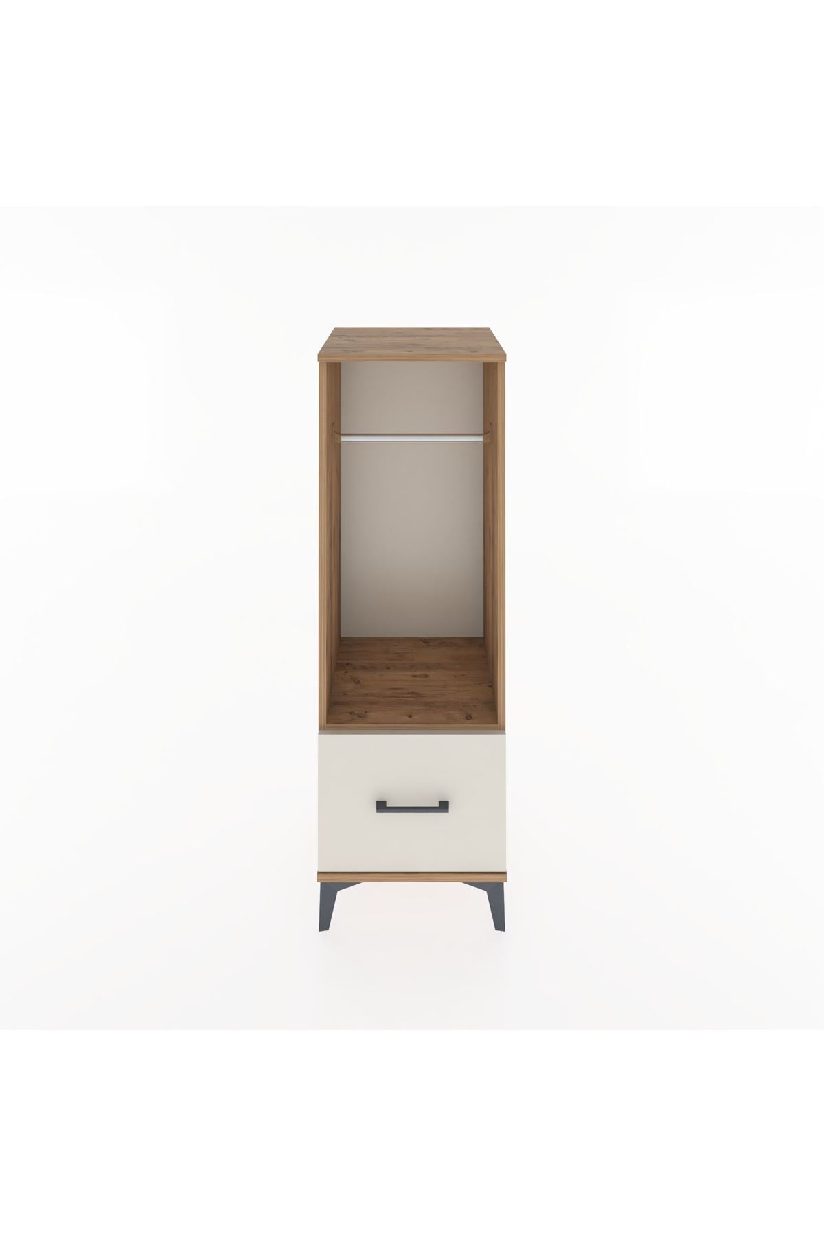 Hyperion Dolap Tek Raflı Tek Çekmeceli Tek Askılı 44x44x134 Çam-Aytaşı