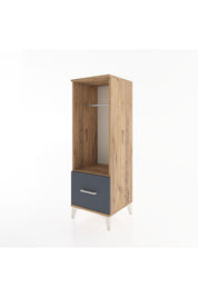Hyperion Dolap Tek Raflı Tek Çekmeceli Tek Askılı 44x44x134 Çam-Antrasit