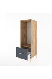 Hyperion Dolap Tek Raflı Tek Çekmeceli Tek Askılı 44x44x134 Çam-Antrasit