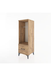 Hyperion Dolap Tek Raflı Tek Çekmeceli Tek Askılı 44x44x134 Çam-Çam