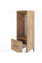 Hyperion Dolap Tek Raflı Tek Çekmeceli Tek Askılı 44x44x134 Çam-Çam