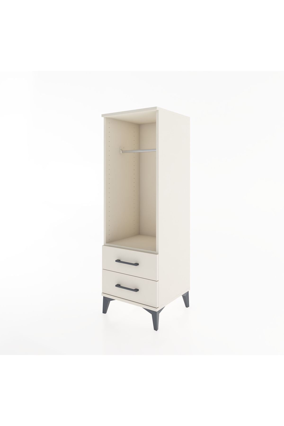 Hyperion Dolap Tek Raflı 2 Çekmeceli Tek Askılı 44x44x134 - S49M092V1B