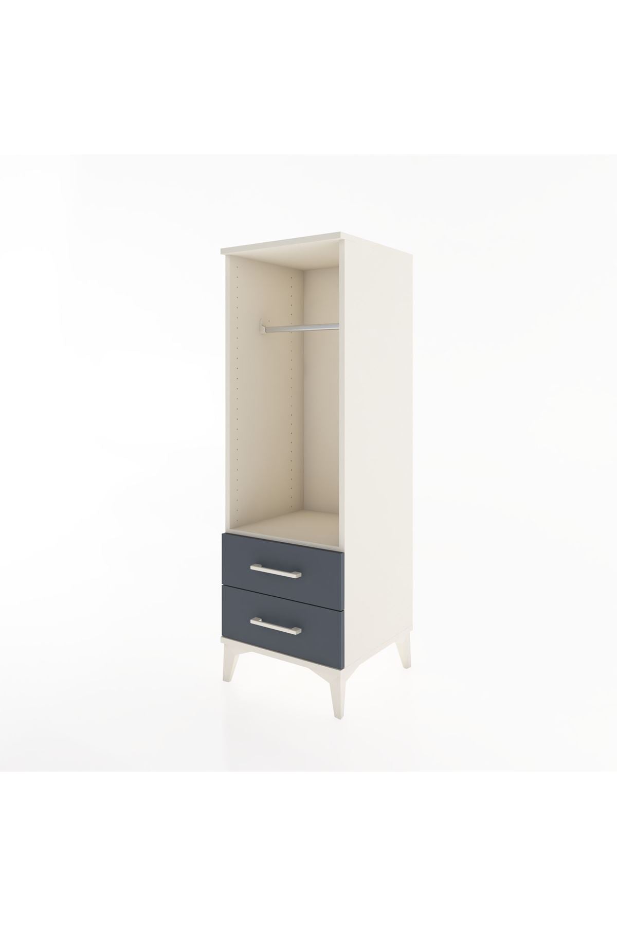 Hyperion Dolap Tek Raflı 2 Çekmeceli Tek Askılı 44x44x134 - S49M092V2B