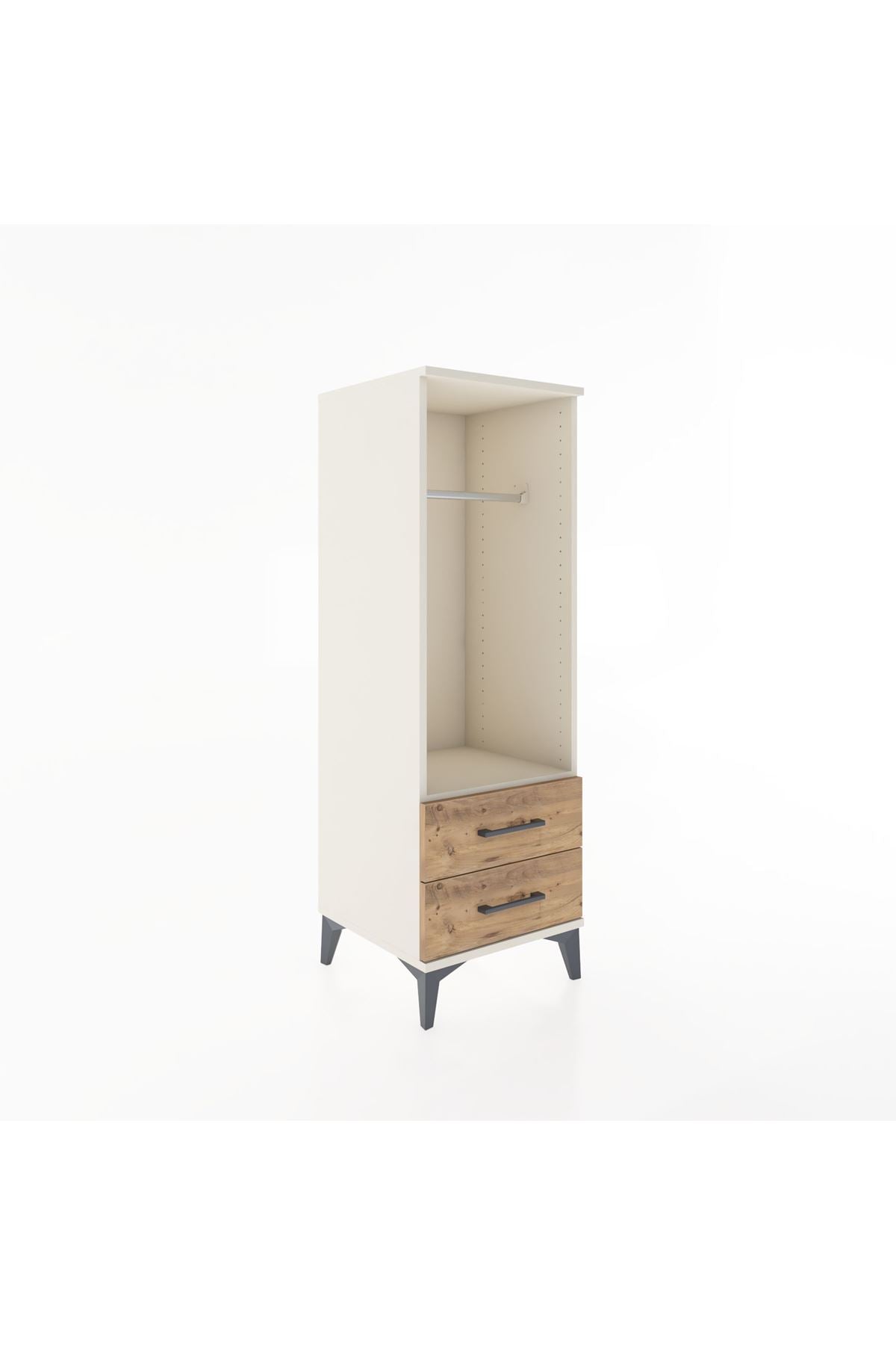 Hyperion Dolap Tek Raflı 2 Çekmeceli Tek Askılı 44x44x134 - S49M092V3B