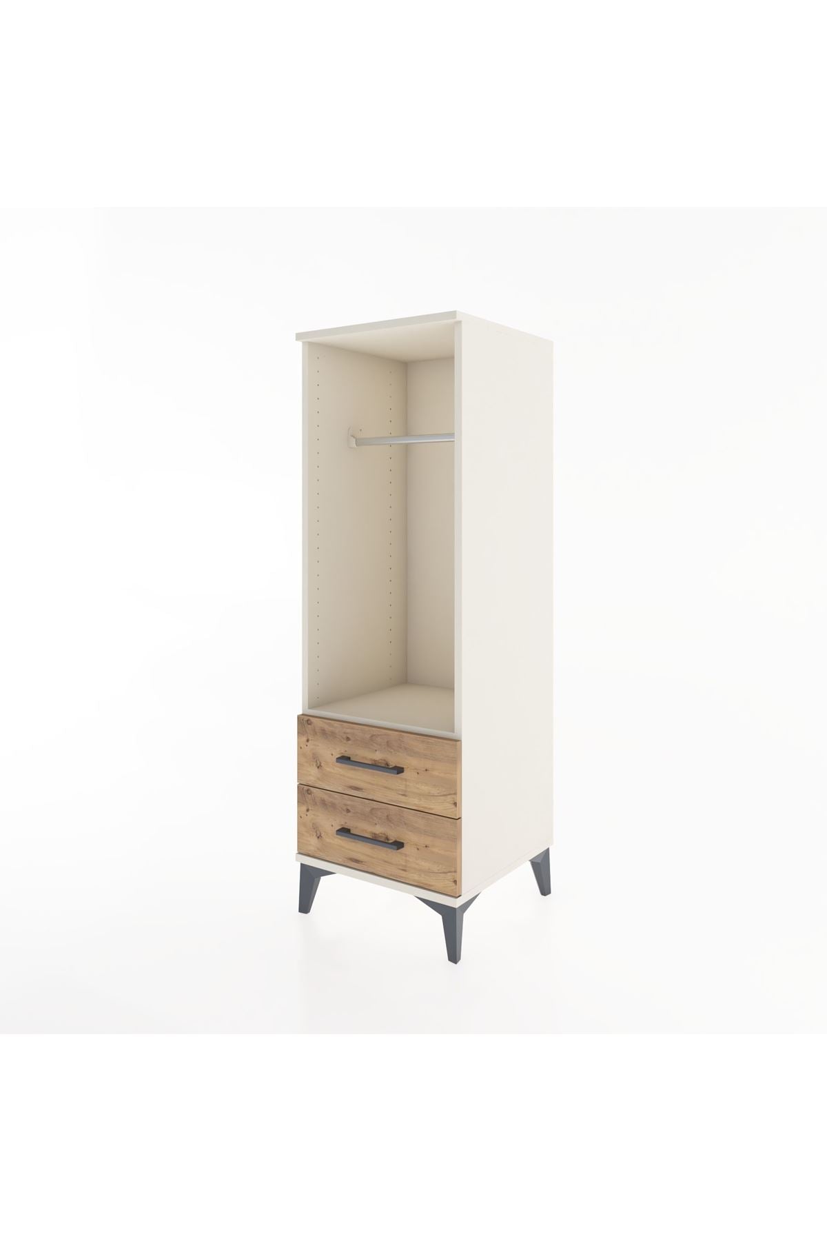 Hyperion Dolap Tek Raflı 2 Çekmeceli Tek Askılı 44x44x134 - S49M092V3B
