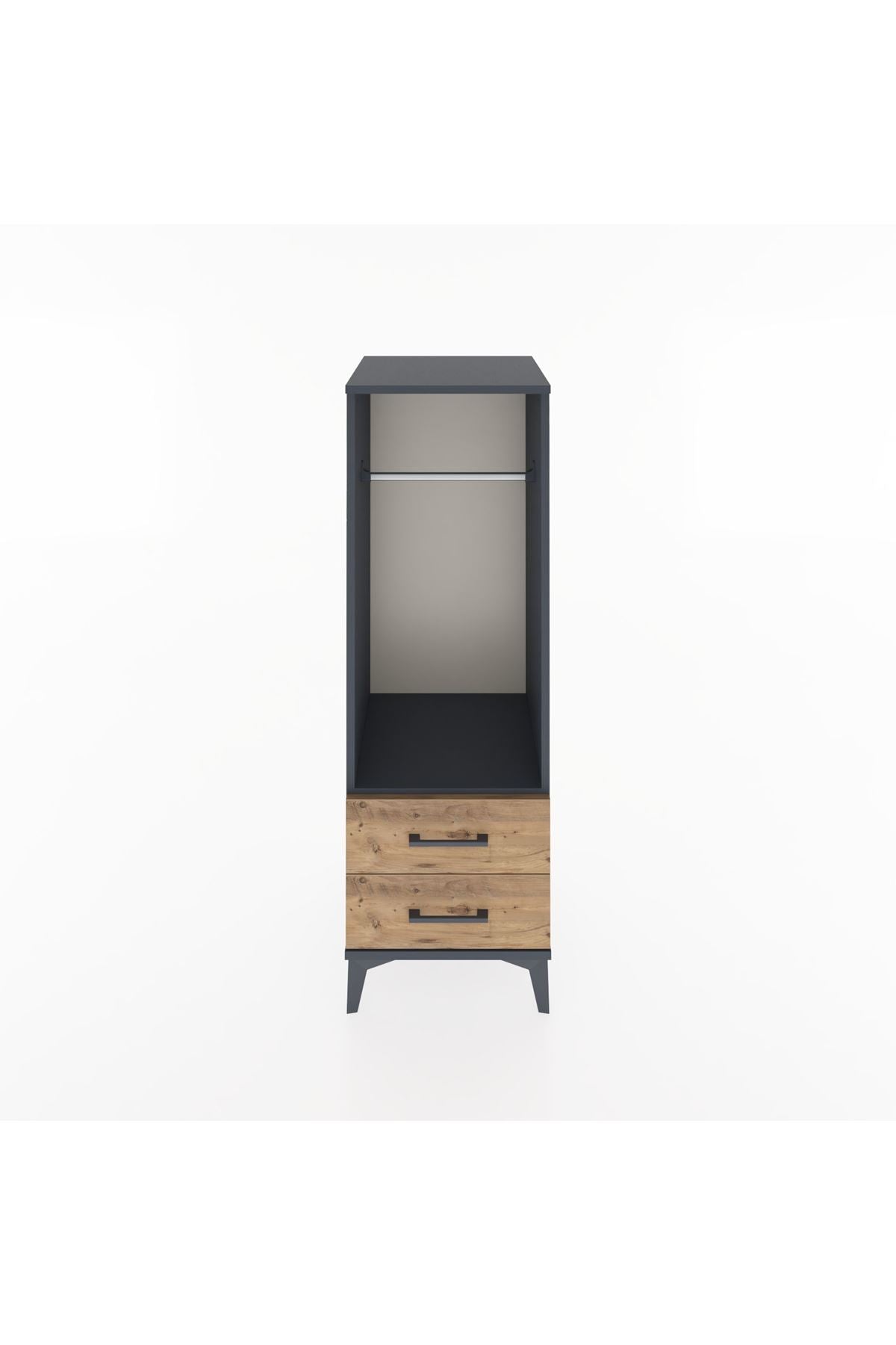 Hyperion Dolap Tek Raflı 2 Çekmeceli Tek Askılı 44x44x134 - S49M092V6B