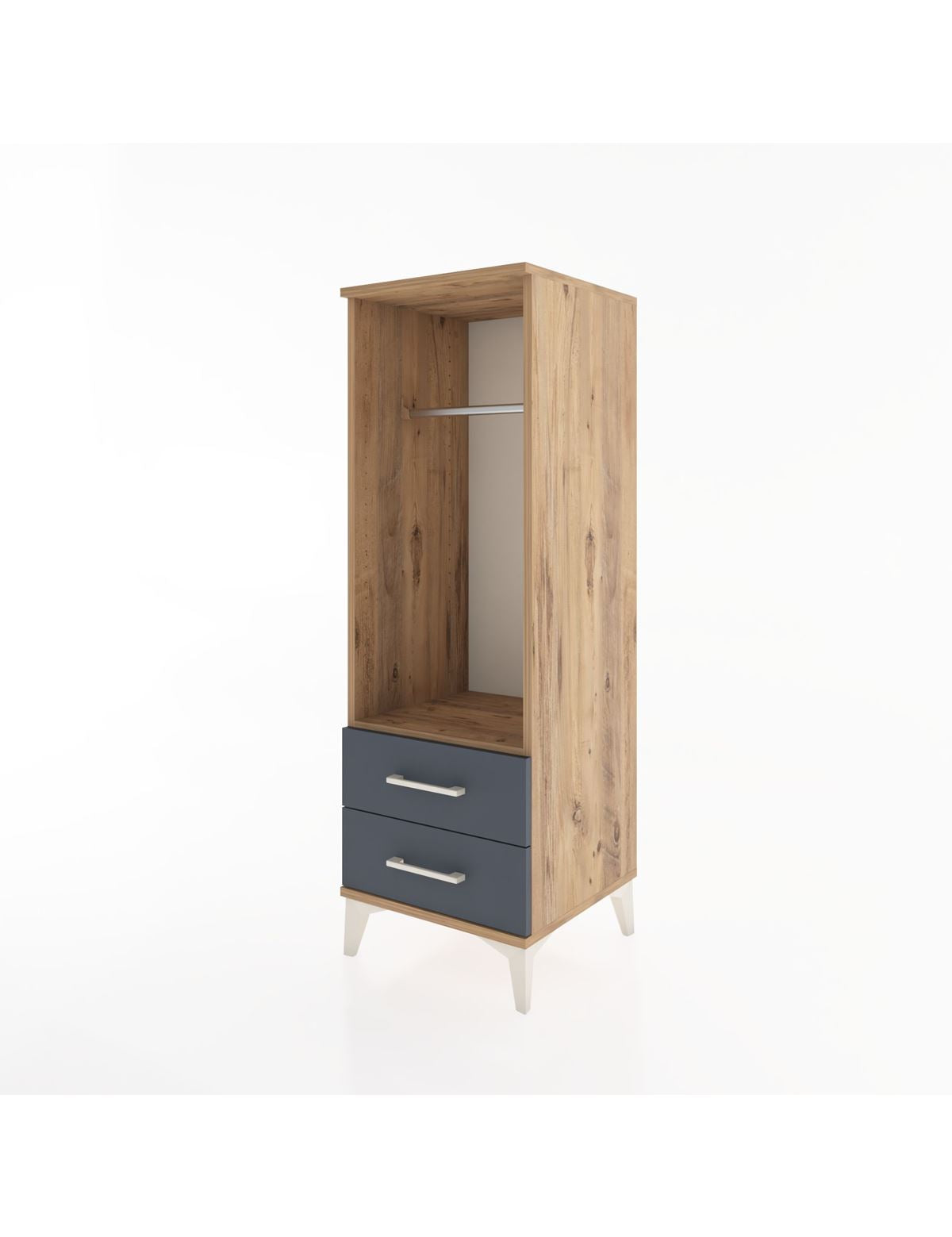 Hyperion Dolap Tek Raflı 2 Çekmeceli Tek Askılı 44x44x134 - S49M092V8B