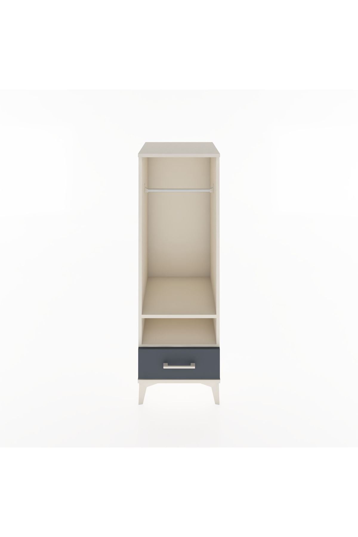 Hyperion Dolap 2 Raflı Tek Çekmeceli Tek Askılı 44x44x134 Aytaşı-Antrasit