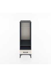 Hyperion Dolap 2 Raflı Tek Çekmeceli Tek Askılı 44x44x134 Antrasit-Aytaşı