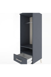 Hyperion Dolap 2 Raflı Tek Çekmeceli Tek Askılı 44x44x134 Antrasit-Antrasit