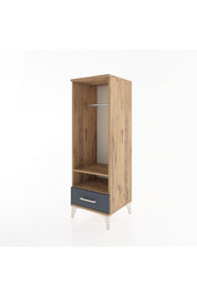 Hyperion Dolap 2 Raflı Tek Çekmeceli Tek Askılı 44x44x134 Çam-Antrasit